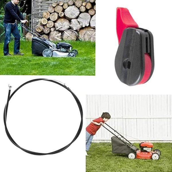 Mower Throttle Control Switches, Lever Handle Switches with 165CM Cable, Universal Repair Kit for Electric & Petrol Lawnmowers (1 Pack)