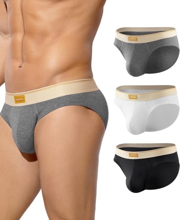 Men’s Cotton Briefs Low Rise Underwear 3 Packs AK3033 | 95% Cotton Soft 3D Pouch Support Low Rise Stretch Comfort Breathable Lightweight Daily Wear