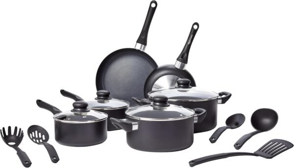 Non-Stick Cookware Set, Pots, Pans and Utensils - 15-Piece Set