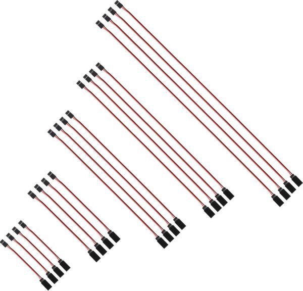 20 Pieces 3-Pin Extension Cable Cord Female to Male Lead Wire Connectors for Servo Extension Connection Control Board Remote Control Parts(5 Sizes)