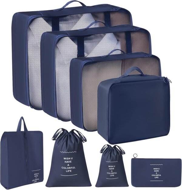 MART 8-Piece Packing Cubes for Travel | Luggage Organizers with Breathable Mesh, Durable Travel Essentials Bags for Suitcases & Family Vacations