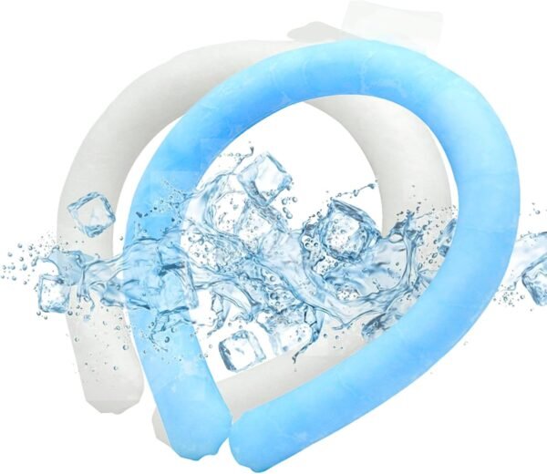 Neck Cooling Tube,2 PCS Pack with carry bag,Reusable Ice Pack,Neck Coolers For Hot Weather,Ice Ring for Summer Heat,Personal Cooling Device,Ideal For Sports,Outdoor Activities (Bright Blue)
