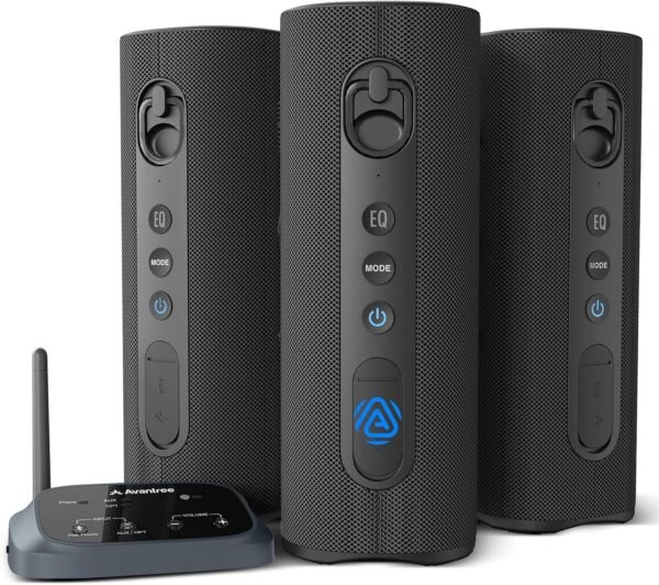Harmony A1 – Auracast Multi-Room Wireless Speaker System | For Whole-Home Audio & Background Music, Expandable Setup for Stores & Small Venues, Bluetooth Audio Input, Optical & AUX