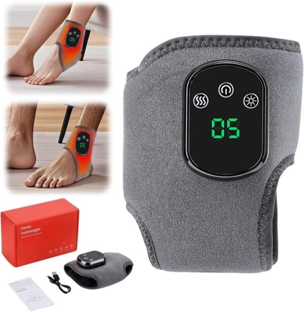 Foot Massager – 3-in-1 Heated Vibration Feet Wrap with 3 Massage Modes & 5 Heat Levels, Cordless Relaxing Foot Warmer for Soothing Tired Feet & Daily Comfort