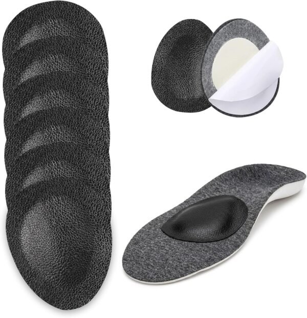 3 Pairs Metatarsal Pads, Heel Pads and Blister Pads with Arch Support, Foot Cushioning for Daily Comfort, Black Metatarsal Cushions for Foot