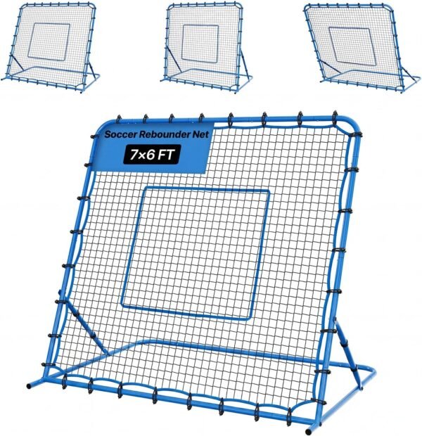 Soccer Rebounder Net, Quick-Switch Angle Soccer Goal Rebounder for Control, Passing Practice, Heavy-Duty Iron Frame & PE Net, Easy Setup Ball Training Equipment for Teens&Adults,2070 x 1755 mm